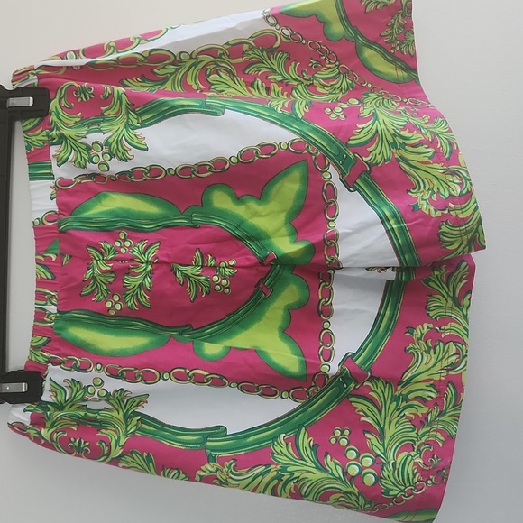 Ladies knit tropicals pleated shorts size lg - Picture 2 of 2